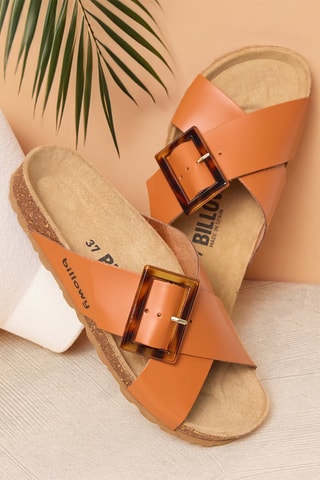 $Mules en cuir - Camel