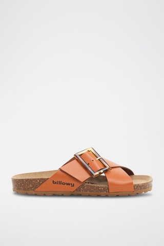 $Mules en cuir - Camel