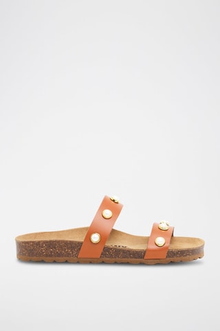 $Mules en cuir - Camel