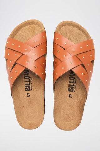 $Mules en cuir - Camel