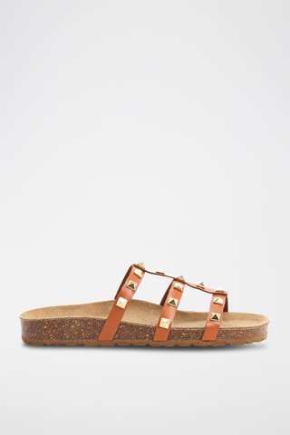 $Mules en cuir - Camel