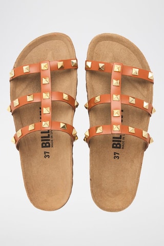 $Mules en cuir - Camel