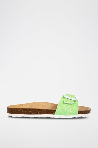 $Mules Rosso Vert clair chiné