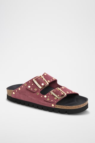 $Mules en cuir - Rouge
