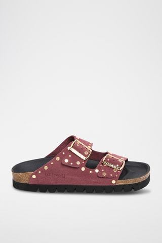 $Mules en cuir - Rouge