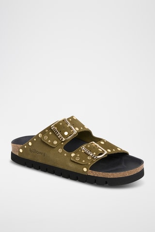 $Mules en cuir - Kaki