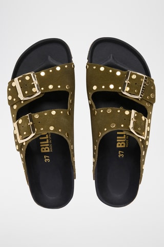 $Mules en cuir - Kaki