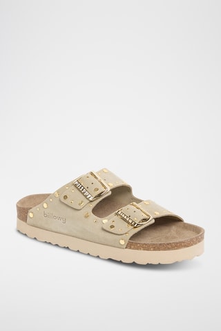 $Mules en cuir - Kaki