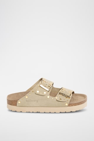 $Mules en cuir - Kaki