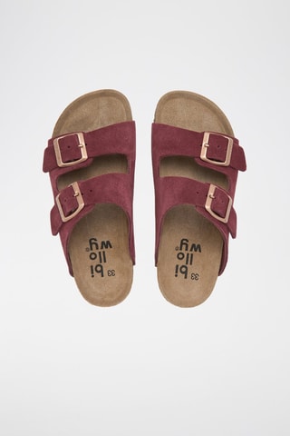 $Mules en nubuck - Rouge