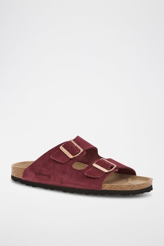$Mules en nubuck - Rouge