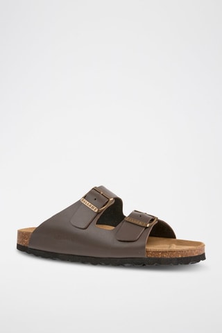 $Mules en cuir Marron foncé