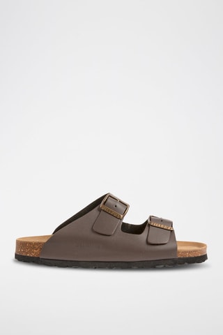 $Mules en cuir Marron foncé
