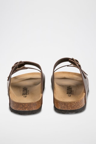 $Mules en cuir Marron foncé