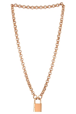 $Collier Padlock - Doré rose