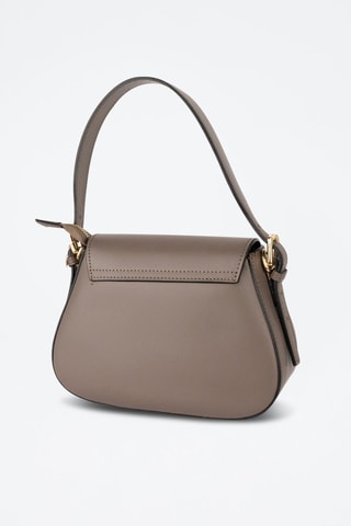 $Sac à main en cuir Laura - Taupe