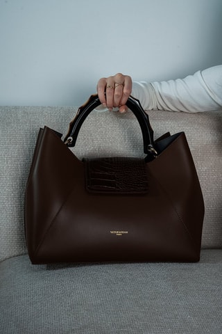 $Sac à main en cuir Ana - Marron
