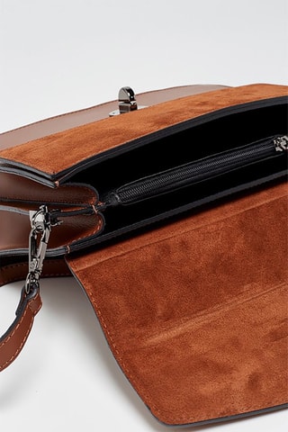 $Sac à main en cuir et nubuck Eric - Marron