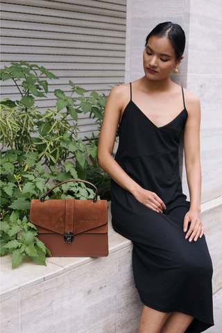 $Sac à main en cuir et nubuck Eric - Marron