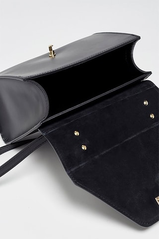 $Sac à main en cuir et nubuck Shak - Noir