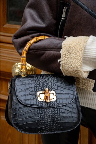 $Sac à main en cuir Elia - Noir