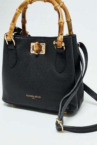 $Sac à main en cuir Mini Assia - Noir