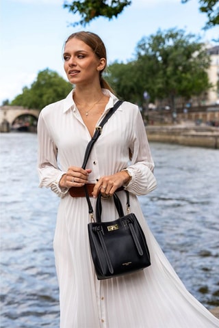 $Sac à main en cuir Elie - Noir