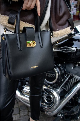 $Sac à main en cuir Frida - Noir
