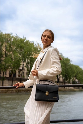 $Sac à main en cuir Phoenix - Noir  