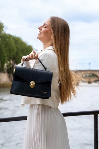 $Sac à main en cuir Phoenix - Noir  