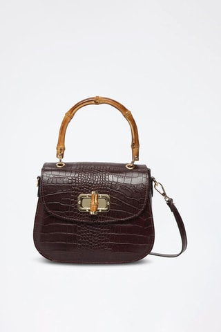 $Sac à main en cuir Elia Croco - Violet