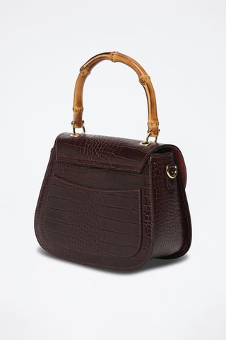 $Sac à main en cuir Elia Croco - Violet