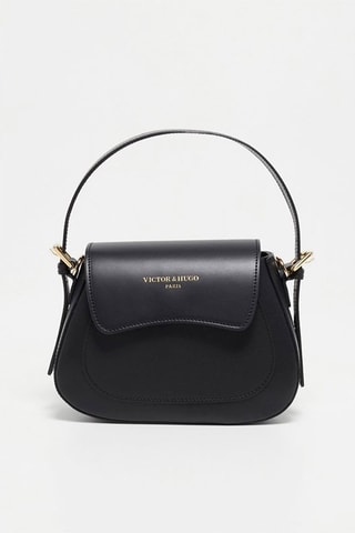 $Sac à main en cuir Laura -  Noir