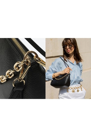 $Sac à main en cuir Paola - Noir