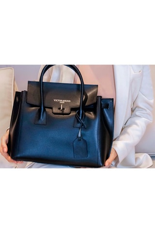 $Sac à main en cuir Jane - Noir