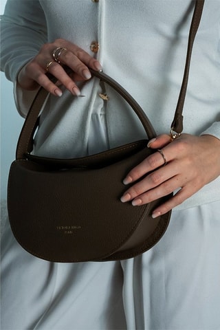 $Sac à main en cuir Mini Alexa - Taupe