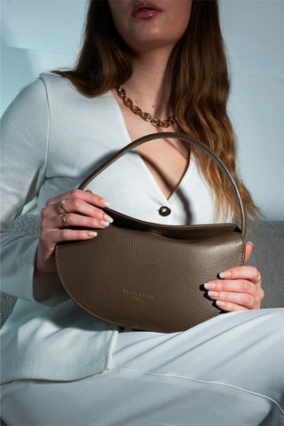 $Sac à main en cuir Mini Alexa - Taupe