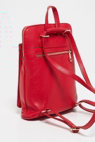 $Sac à dos en cuir Melania - Rouge