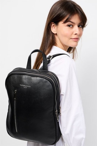 $Sac à dos en cuir Nino - Noir