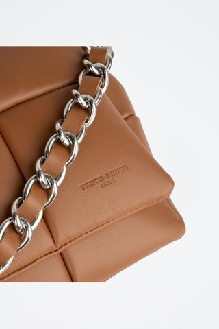 $Sac porté épaule en cuir Mini Alaba - Camel
