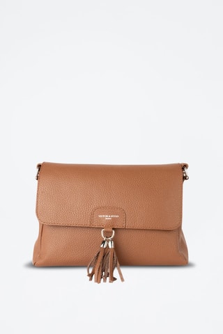 $Sac bandoulière en cuir Indila - Camel