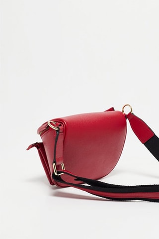 $Sac banane en cuir Aly  Rouge