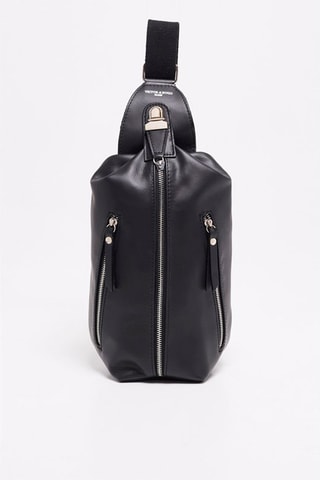 $Sac banane en cuir Alex - Noir