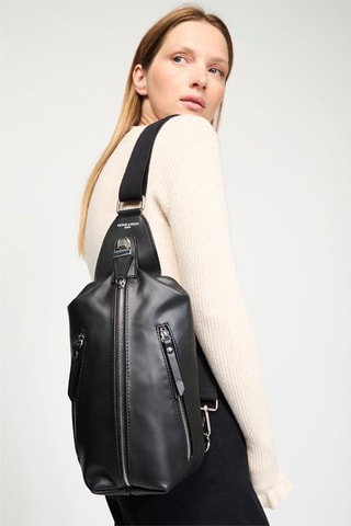 $Sac banane en cuir Alex - Noir
