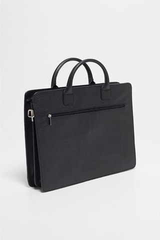 $Porte-documents en cuir Willo - Noir