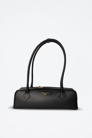 $Sac porté épaule en cuir Zhora - Noir