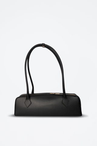 $Sac porté épaule en cuir Zhora - Noir