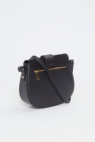 $Sac bandoulière en cuir Slelva - Noir