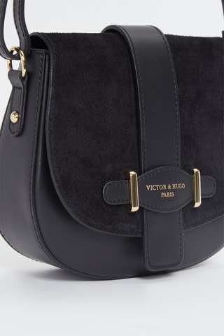 $Sac bandoulière en cuir Slelva - Noir