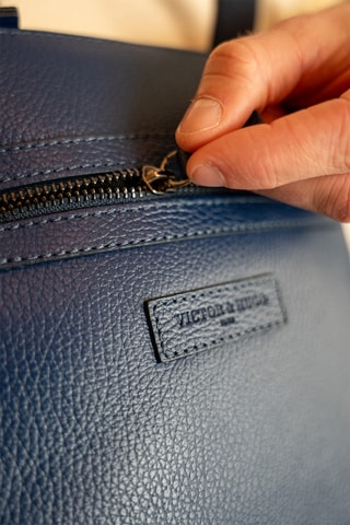 $Sac bandoulière en cuir Pierou - Bleu
